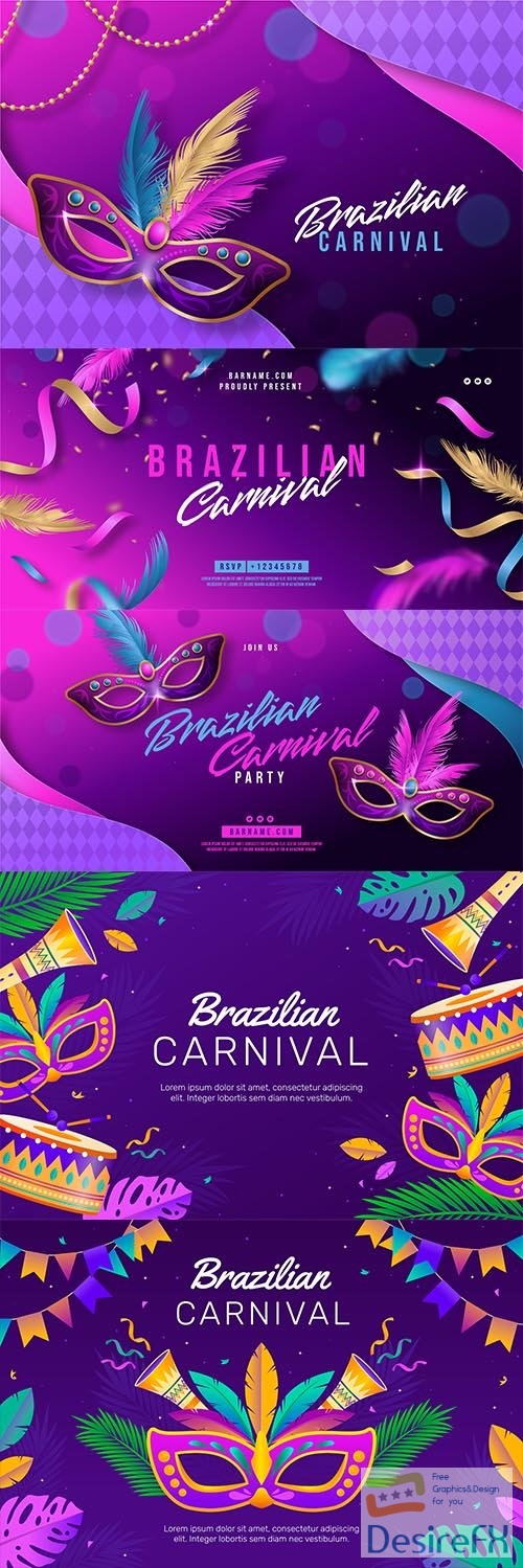 Brazilian carnival vector background