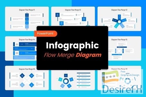 Bundle Diagram Flow Merge Powerpoint, Keynote and Google Slides Template