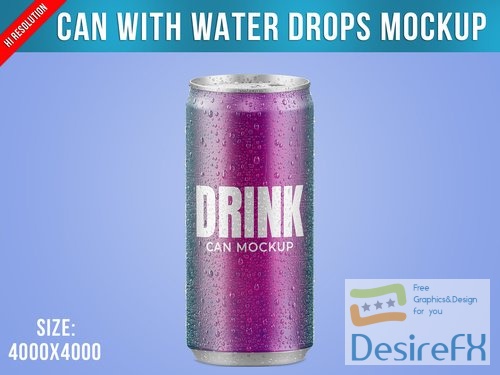 Can with Water Drops Mockup 527900186 PSDT
