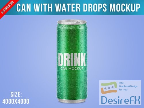 Can with Water Drops Mockup 527900192 PSDT