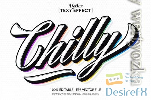 Chilly - editable text effect, minimal font style