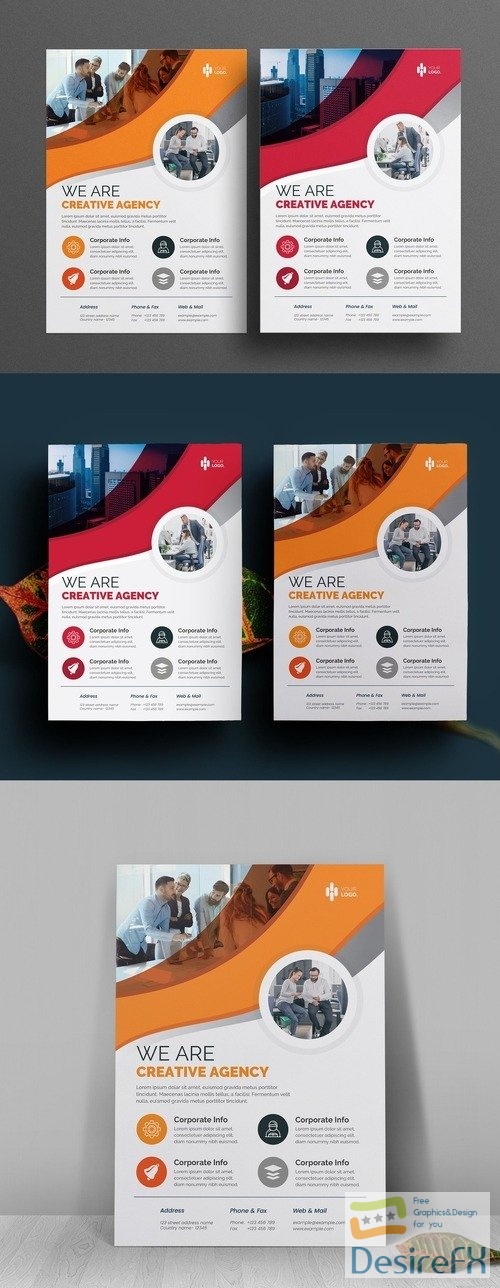 Corporate Business Flyer Templates with Red Accents 521501866 AIT