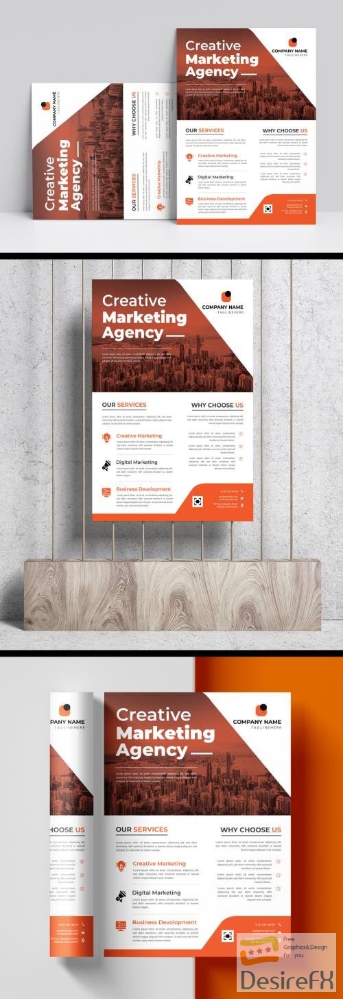 Corporate Flyer Layout with Graphic Elements 509470016 AIT