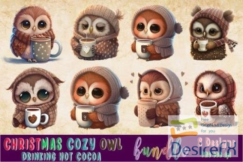 Cozy Owl Drinking Hot Chocolate Bundle
