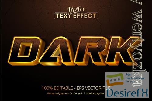 Dark - Editable Text Effect, Golden Font Style