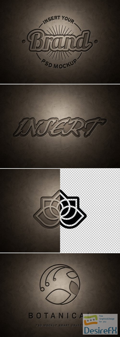 Engraved Logo Effect Mockup in Stone 536182836 PSDT