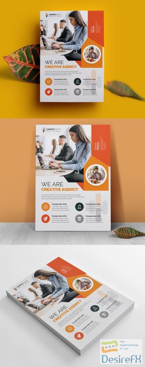 Flyer Template with Orange Vector Layout 521501874 AIT