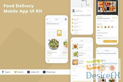 Food Delivery Mobile App UI Kit RMXNVYU