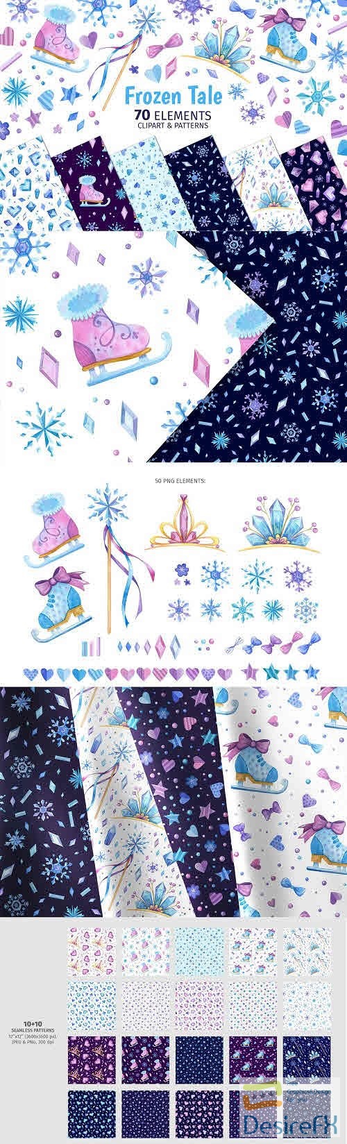 Frozen Tale Clipart & Patterns - 10970621