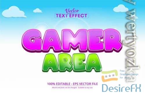 Gamer Area - Editable Text Effect, Font Style