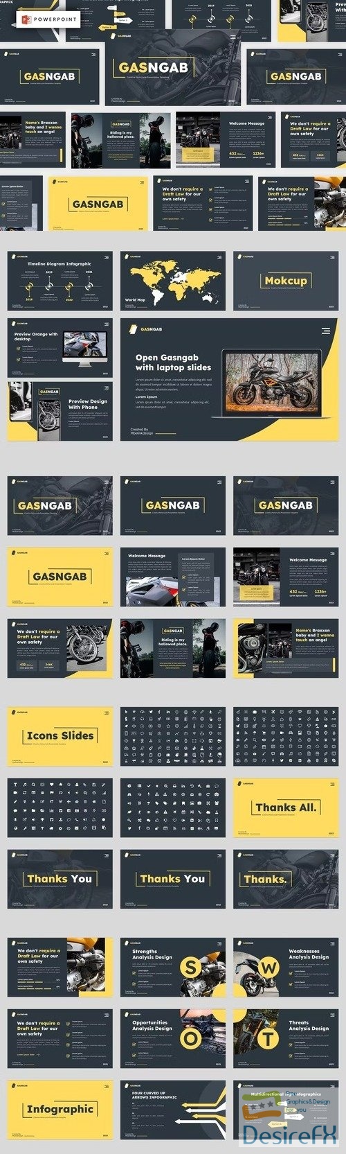GASNGAB Creative Motorcycle Powerpoint, Keynote and Google Slides Template