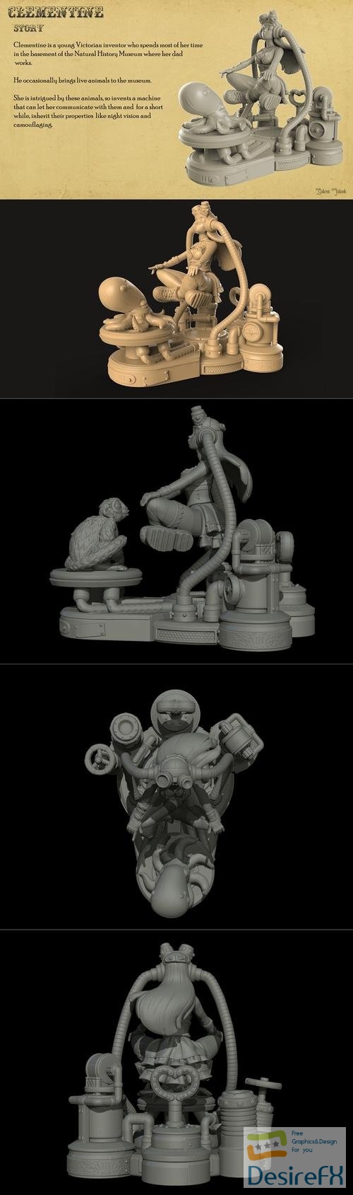 Gokcen Yuksek - Steampunk Clementine – 3D Print