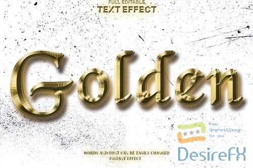 Golden editable psd text effect