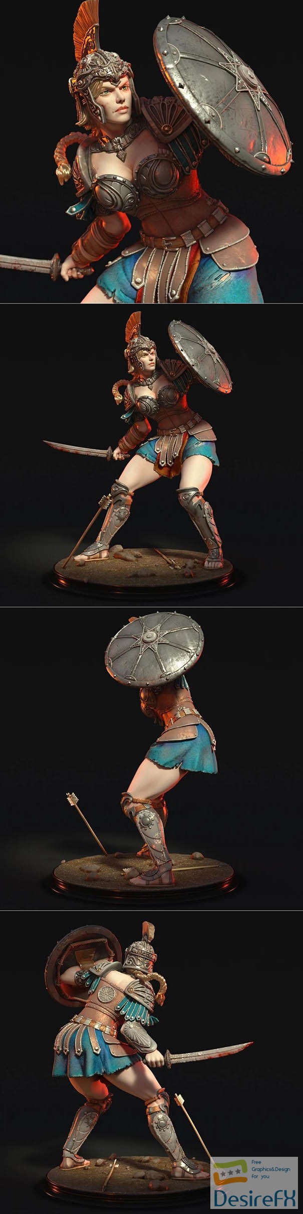 Greek Female Warrior 3D Print