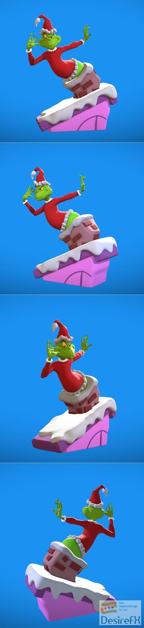 Grinch on the Chimney – 3D Print