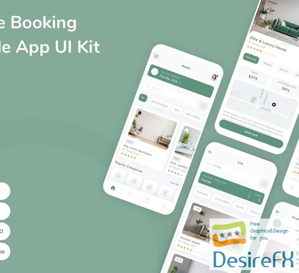 Home Booking Mobile App UI Kit X49XUAK