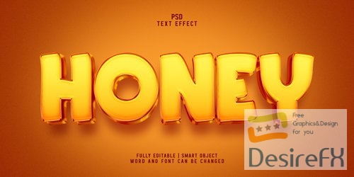 Honey 3d realistic psd text effect template