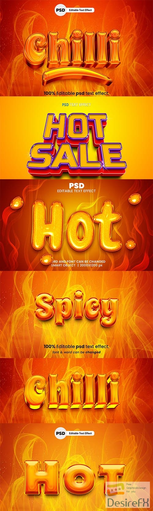 Hot spicy 3d editable psd text effect