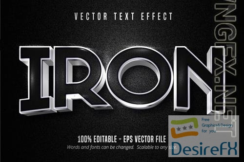 Iron - editable text effect, metallic font style vol 2