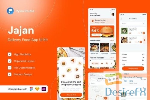 Jajan - Delivery Food Mobile App UI Kits TFAAX9N