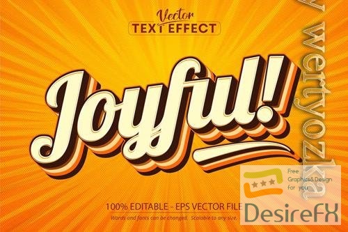 Joyful - editable text effect, vintage font style