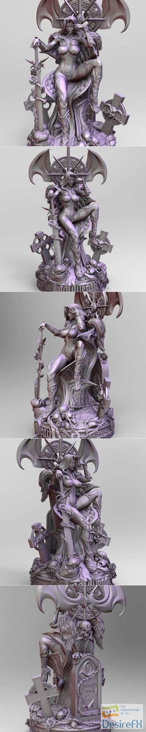 Lady Death on Throne – 3D Print