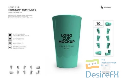 Long Plastic Cup Mockup Template Set - 2347921