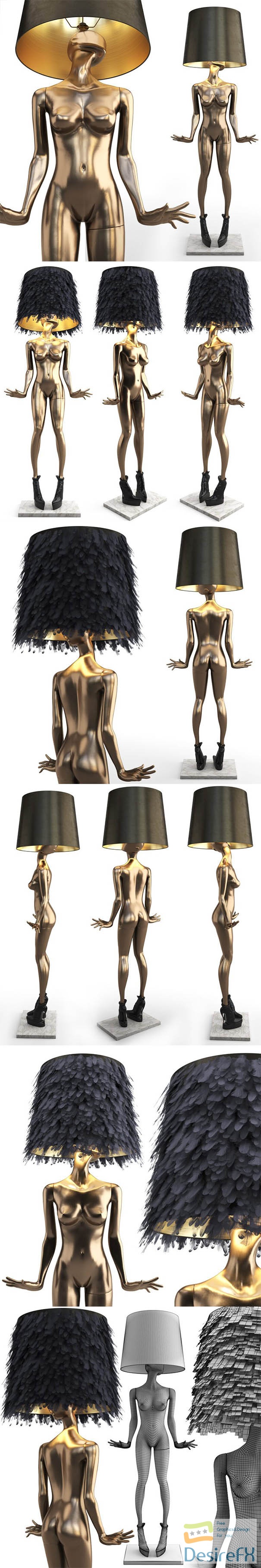 Mannequin Floor Lamp Frederika 3D