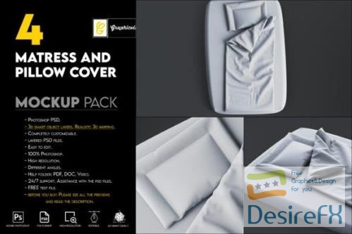 Matres and pillow cover mockup - 7465990