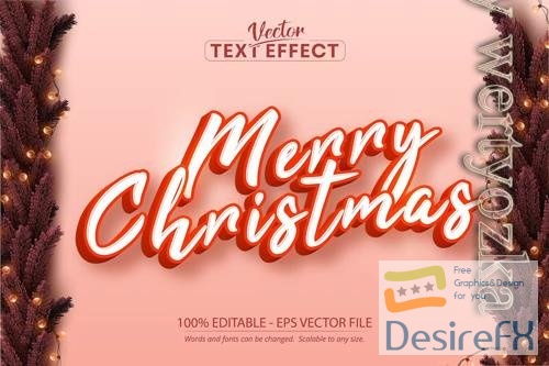Merry Christmas - editable text effect, font style vol 17