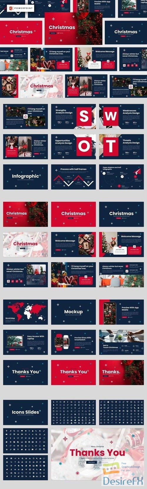 Merry Christmas Powerpoint, Keynote and Google Slides Template