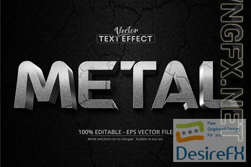 Metal - Editable Text Effect, Silver Font Style