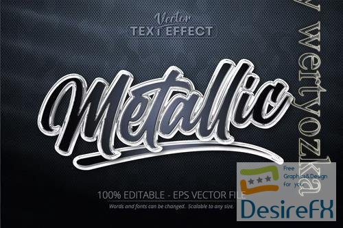 Metallic - editable text effect, font style