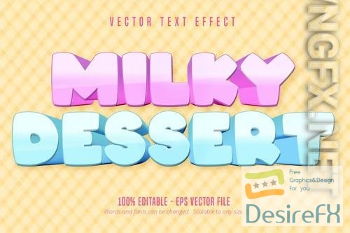 Milky Dessert - editable text effect, font style