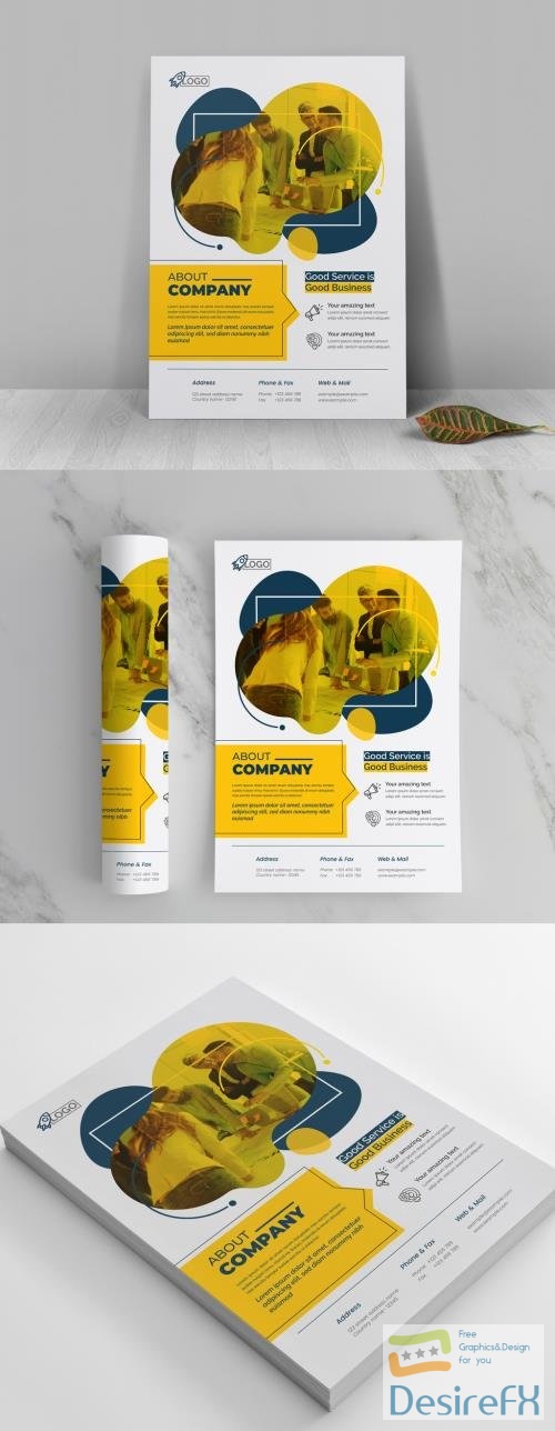 Modern Flyer Template with Orange Accents 521501872 AIT