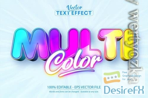 Multicolor - editable text effect, font style