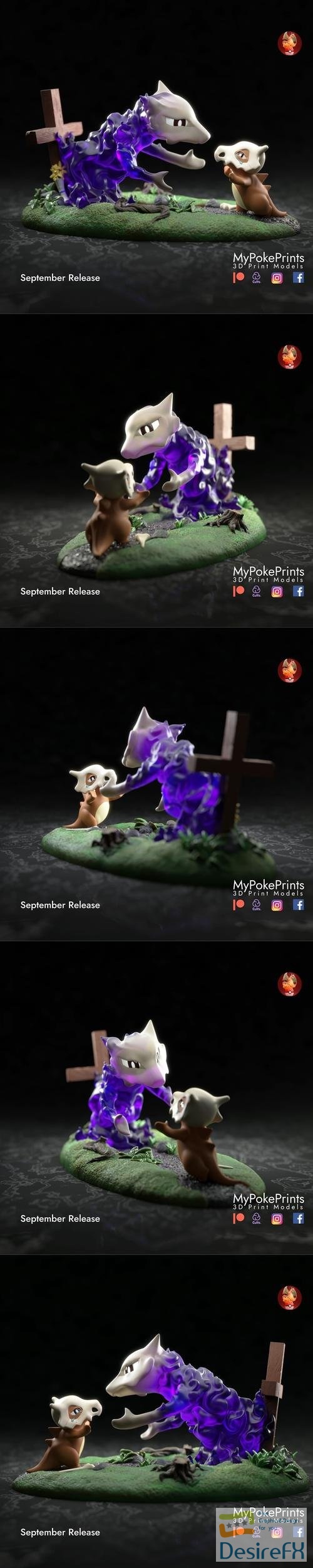 MyPokePrints - Cubone Diorama – 3D Print