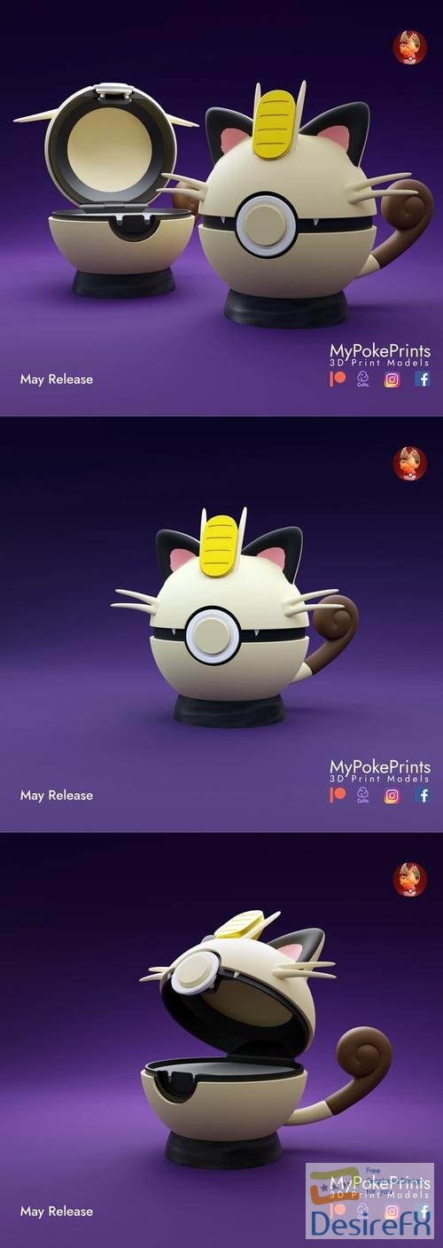 MyPokePrints - Pokeball (Meowth) – 3D Print