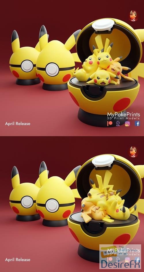 MyPokePrints - Pokeball (Pikachu) – 3D Print