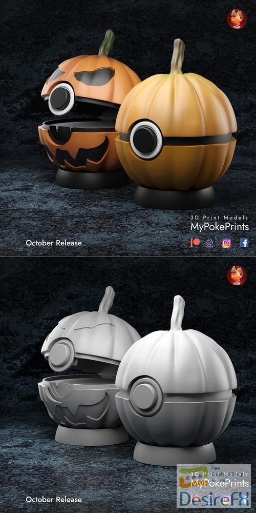 MyPokePrints - Pokeball (Pumpkin) – 3D Print