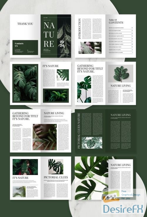 Nature Brochure Layout with Green Accents 519212570 INDT