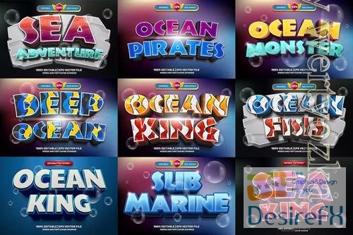Ocean Cartoon 3D Text Effect Volume 1