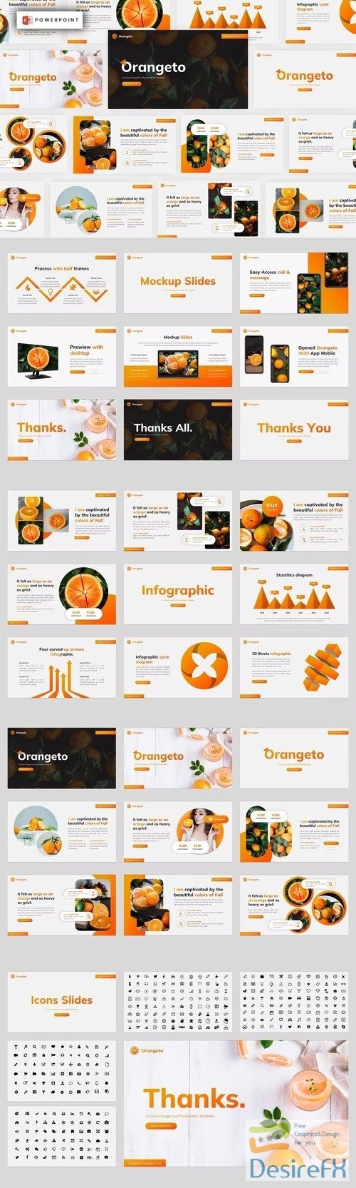 Orangeto - Fresh Fruit Powerpoint, Keynote and Google Slides Template