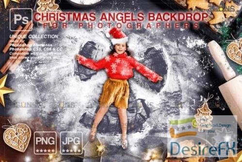 Photoshop overlays Backdrop Christmas Snow Angels in Flour - 2281562