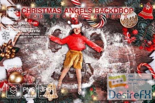 Photoshop overlays Backdrop Christmas Snow Angels in Flour - 2281563