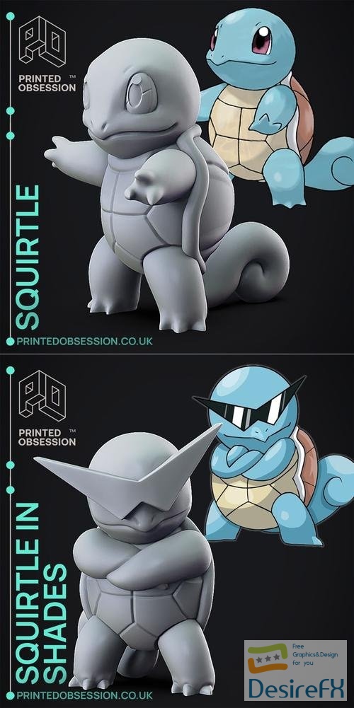 Printed Obsession - Squirtle and Squirtle with shades – 3D Print