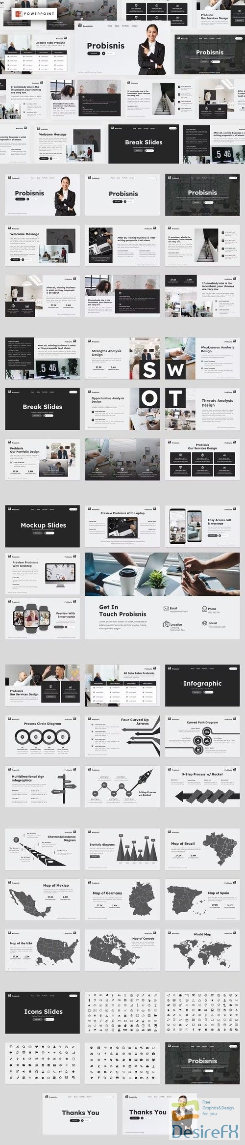 Probisnis - Business Powerpoint, Keynote and Google Slides Template