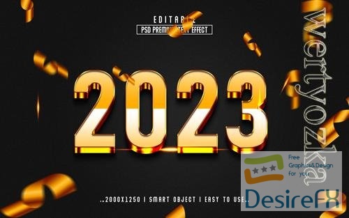 PSD 2023 3d text effect style