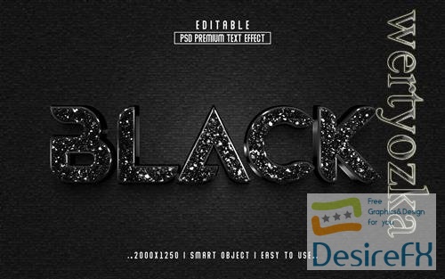 PSD black 3d text effect style vol 2