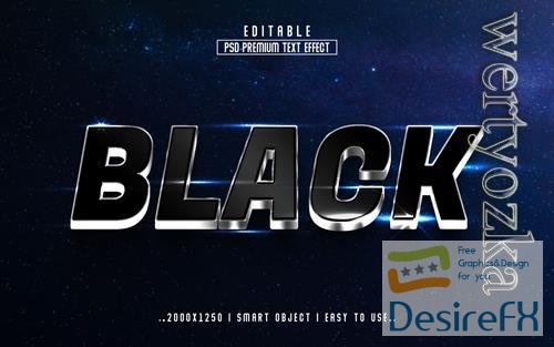 PSD black 3d text effect style vol 4